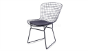 outdoor chair in powder coated black wire with PU seat pad
