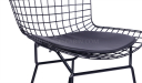 black wire outdoor chair with PU seat pad