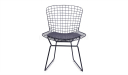 eams inspired black wire cafeteria chair with PU seat pad