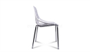 side view of white cafeteria chair with steel legs