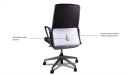 medium back leather office chair with adjustable lumbar support