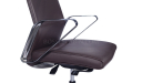 sleek leather office chair with steel arms