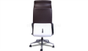 high back brown leather office chair with adjustable lumbar support
