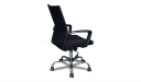 office chair with fixed armrests and chrome base