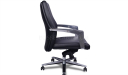 side view of black leather office chair