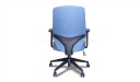 office chair in blue fabric with lumbar support