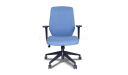 ergonomic office chair in blue fabric upholstery
