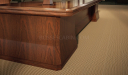 solid wood edges of boardroom table