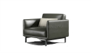premium dark gray leather sofa with metal legs