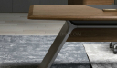 Walnut veneer office table top with meteor gray legs