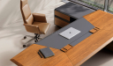 'Aulenti' 8 Feet Office Table In Open Pore Walnut Veneer