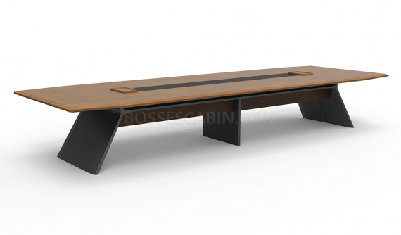 'Aulenti' 16 Feet Boardroom Table in Rich Walnut Veneer