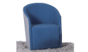 blue cashmere fabric arm chair