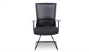 black visitor chair with fixed base in black powder coated finish