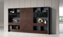 'Larry' 12 Ft Office Cabinet In Mountain Grain Walnut Veneer