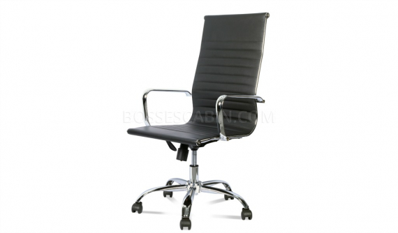 eams high back office chair in black PU leather