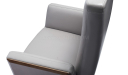 office chair in gray leather close up