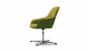 green color waiting area chair with stainless steel base