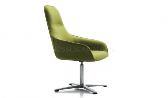revolving lounge chair in green fabric