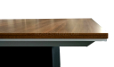 square meeting table walnut finish top profile view