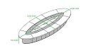 20 feet oval shape meeting table size diagram