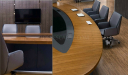 top view of oval conference table