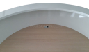 round reception table with light oak worktop