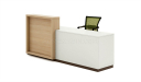 modern 8 feet reception desk in light oak laminate