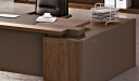 office table with side cabinet in walnut laminate