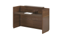 reception table with work top in dark brown natural wood finish