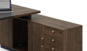 office table side cabinet with storage in dark walnut laminate