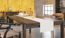 natural wood finish rectangular meeting table