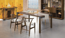 walnut laminate finish rectangular table with chairs