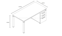 4 feet office desk size diagram