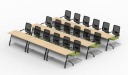 classroom tables with chairs