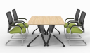 modular meeting table with castors with four chairs
