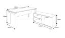 shop drawing of e-half 5 feet office desk with side cabinet
