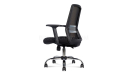 black executive chair with mesh back and steel base