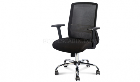 medium back office chair with steel base