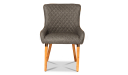 cafeteria chair in gray fabric with wooden legs
