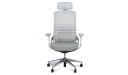 high office chair with gray mesh backrest