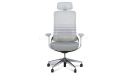 high office chair with gray mesh backrest