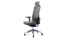 executive chair in gray leather with headrest