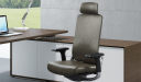 office desk with high back leather chair