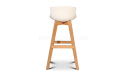 white bar stool with wooden legs