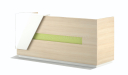 reception desk in light oak wood finish