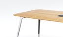 meeting table with oak wood finish table top and aluminum alloy legs