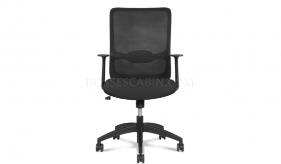 swivel office chair in black mesh