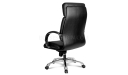 high back office chair in black leather