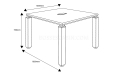 Eazy 4 seater square meeting table with size